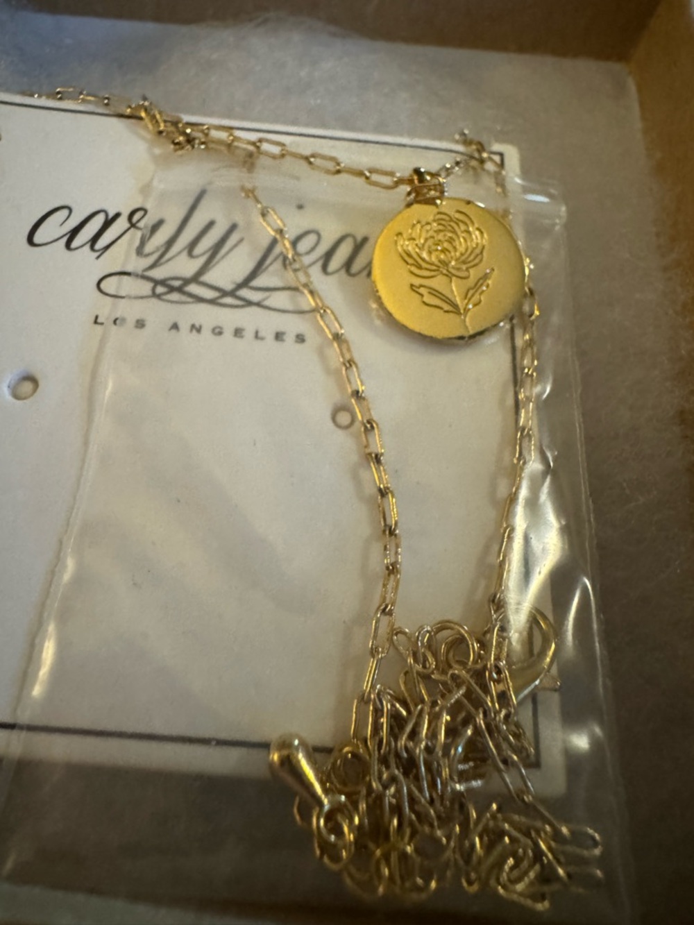 CJLA Gold Floral Disc Necklace